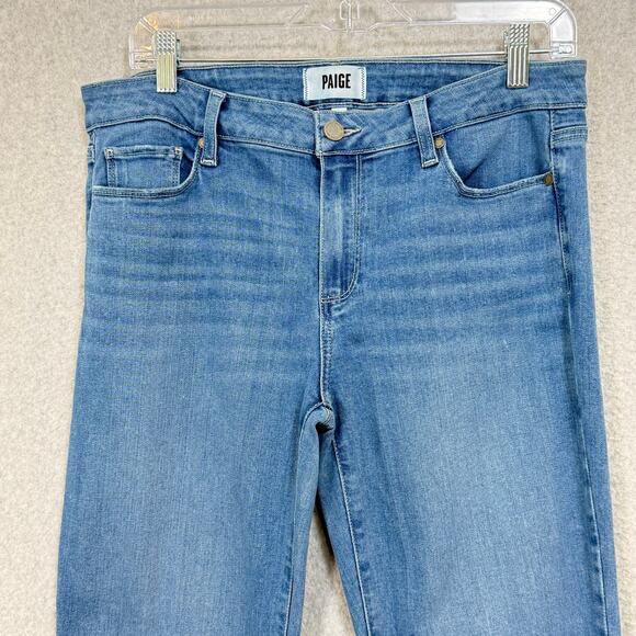 Paige Manhattan Gladys Bootcut Jeans Size 31 Light Wash Stretch Denim Western - Picture 4 of 16